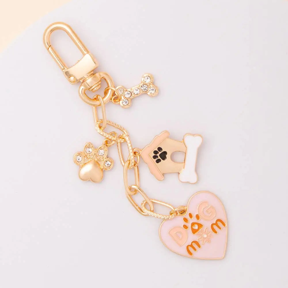 Bag Charm Keychain with Enamel and Crystal Embellished SP Sophia Collection