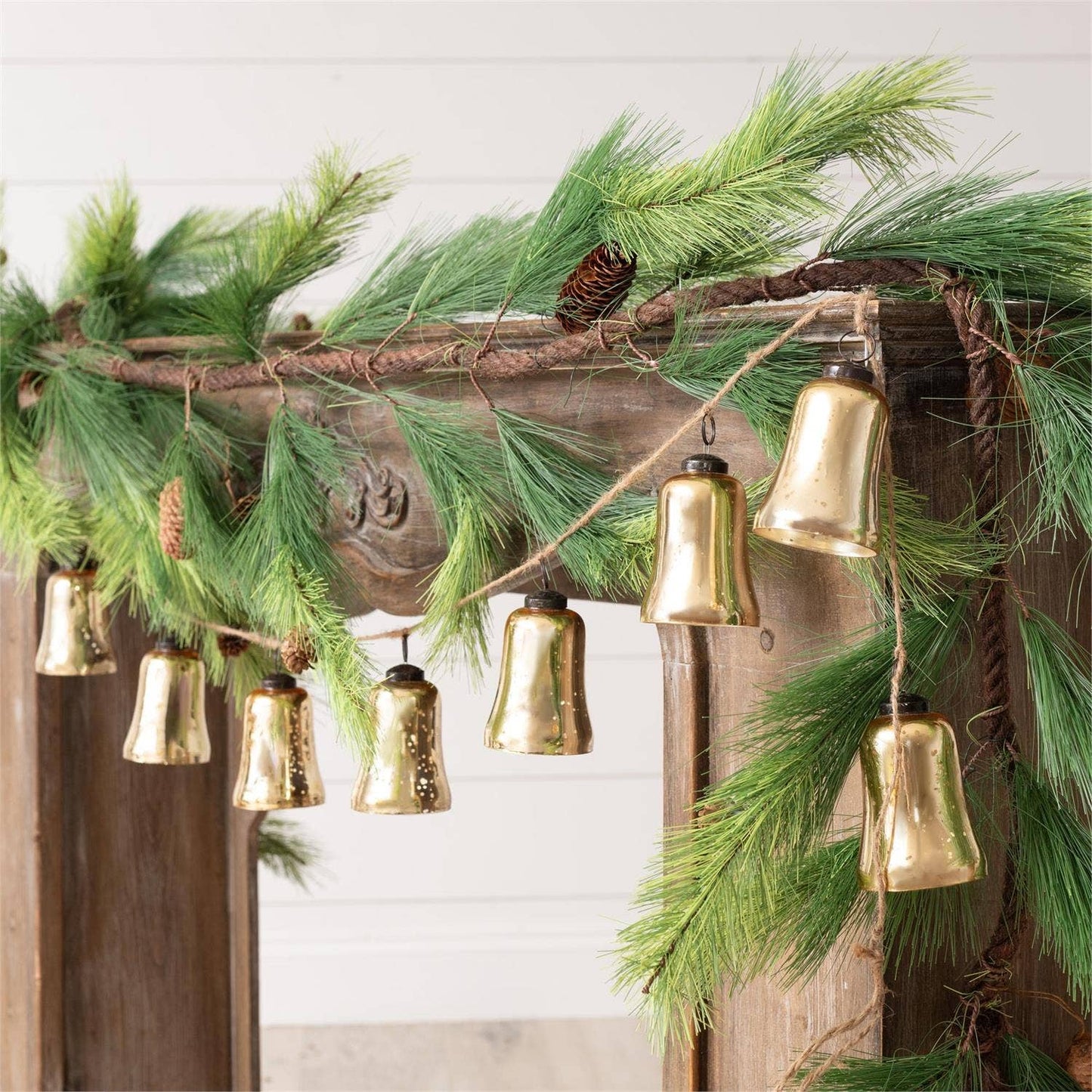 Garland - Gold Mercury Glass Bells (Pk/04) Audrey's Home & Gift