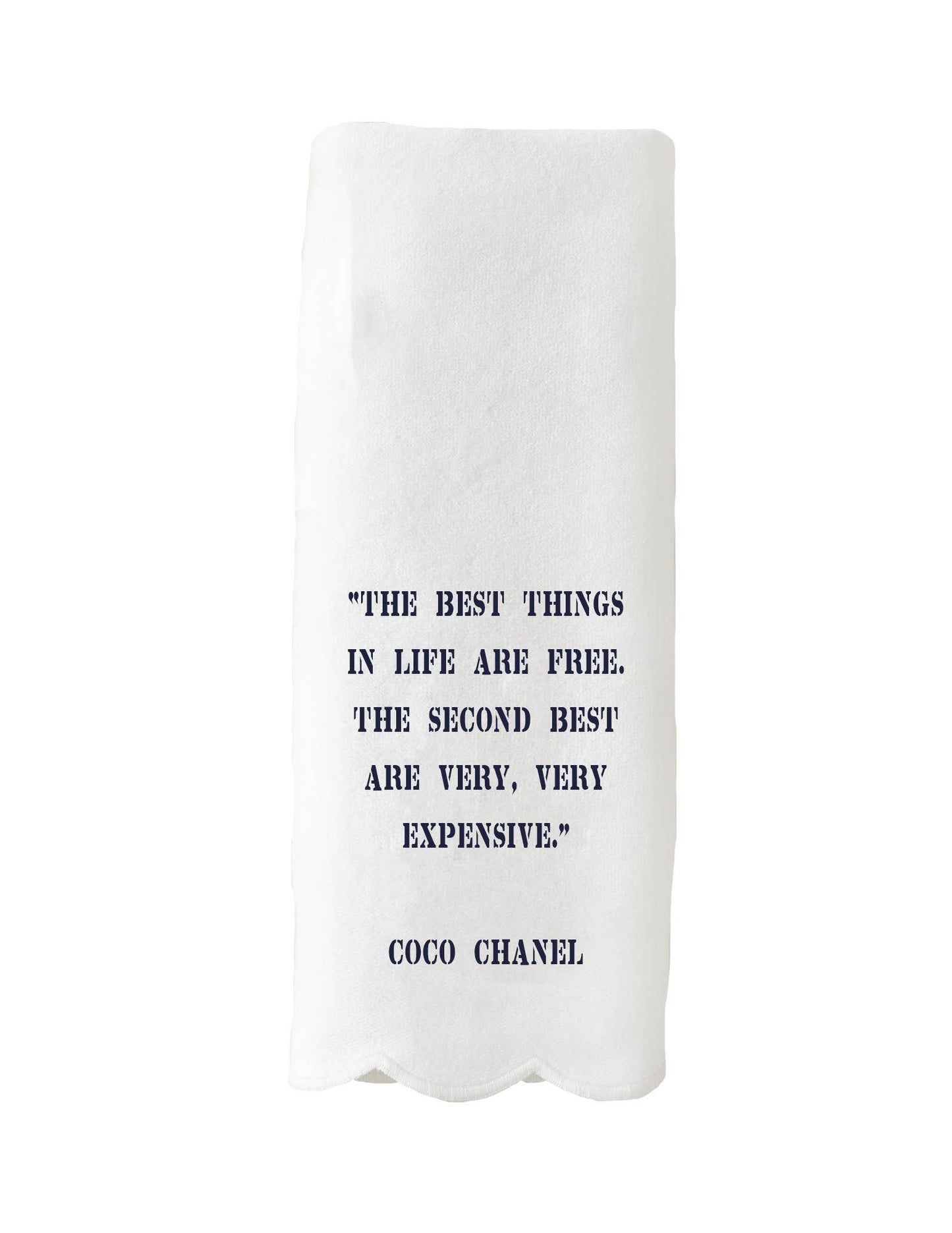Scalloped Guest Towel - Best Things in Life Are Free Toss Designs