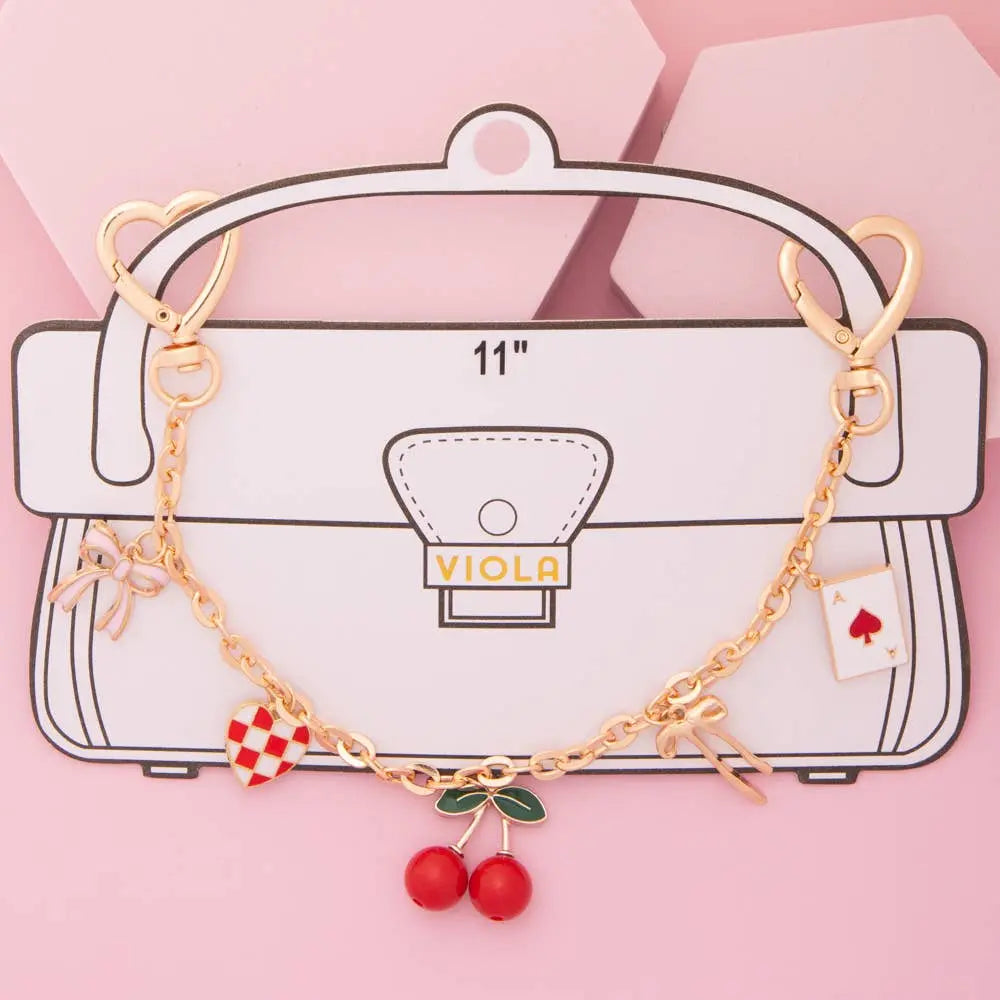 Whimsical Theme Bag Chain Charm with Enamel Trinkets SP Sophia Collection