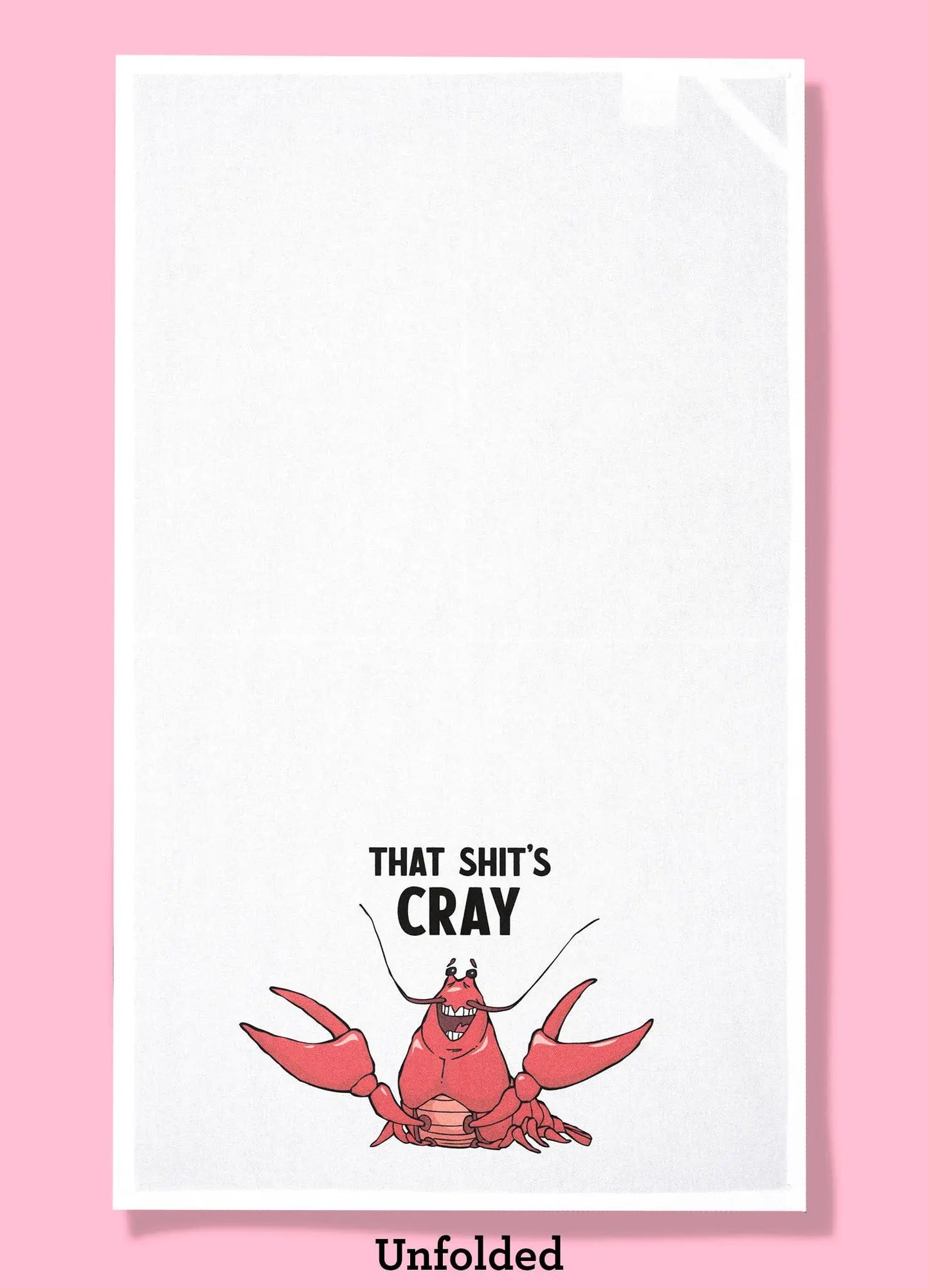That Shit's Cray - crayfish dishtowel, crawfish tea towel Bad Grandma Designs