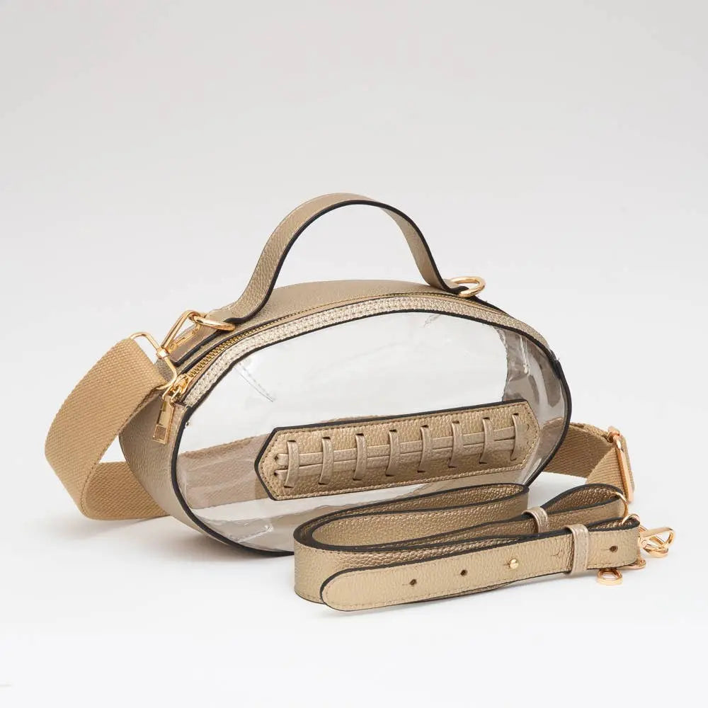 Game Day Football Style Clear Bag: Royal Blue Queens Designs