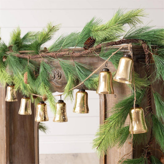 Garland - Gold Mercury Glass Bells (Pk/04) Audrey's Home & Gift