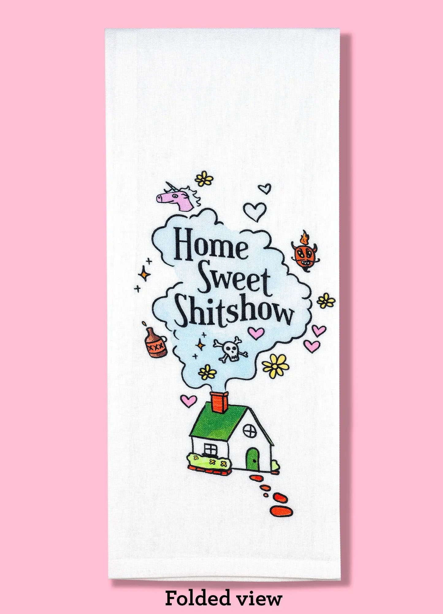 Home Sweet Shitshow dishtowel, kitchen towel Bad Grandma Designs