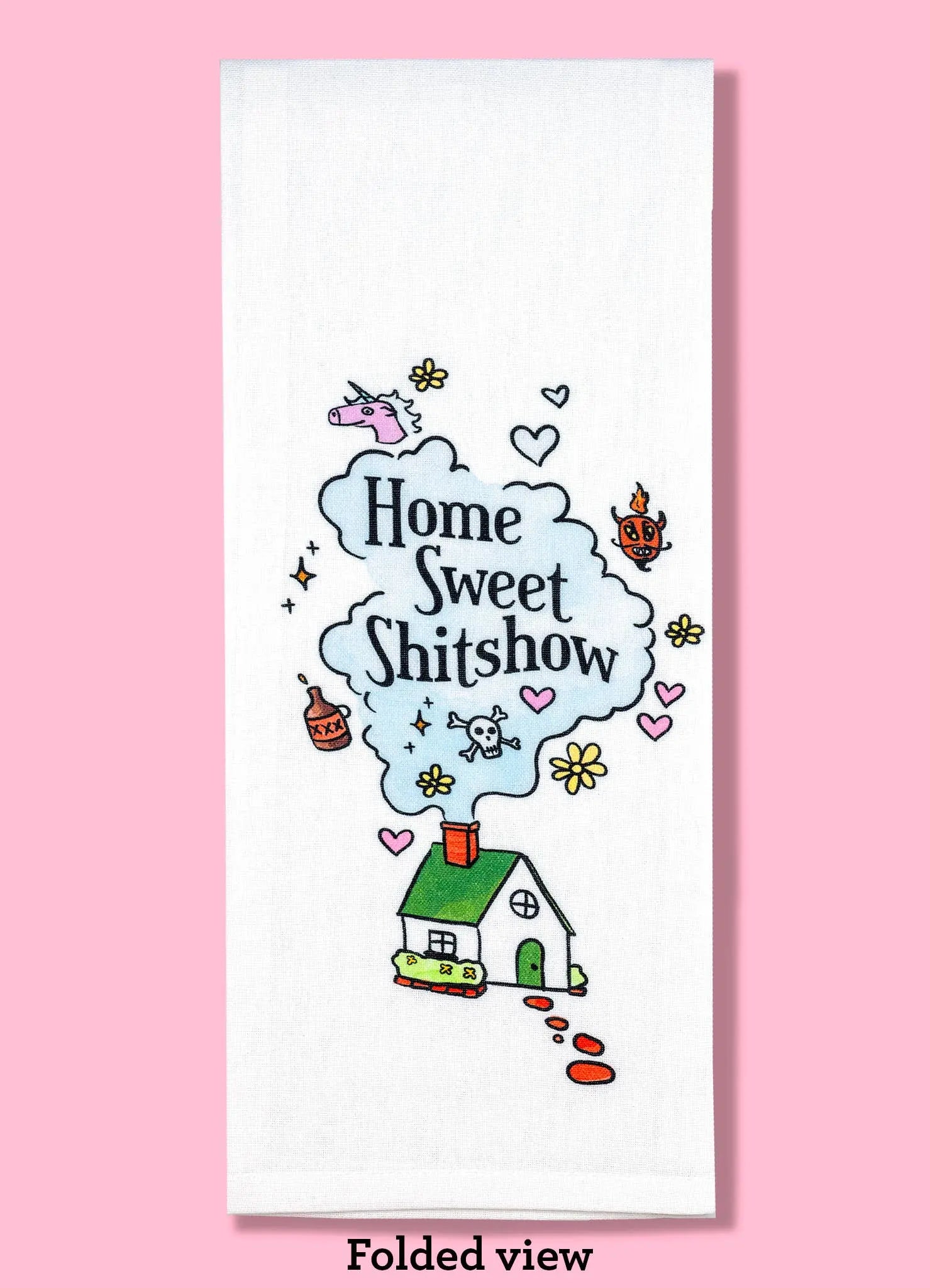 Home Sweet Shitshow dishtowel, kitchen towel Bad Grandma Designs