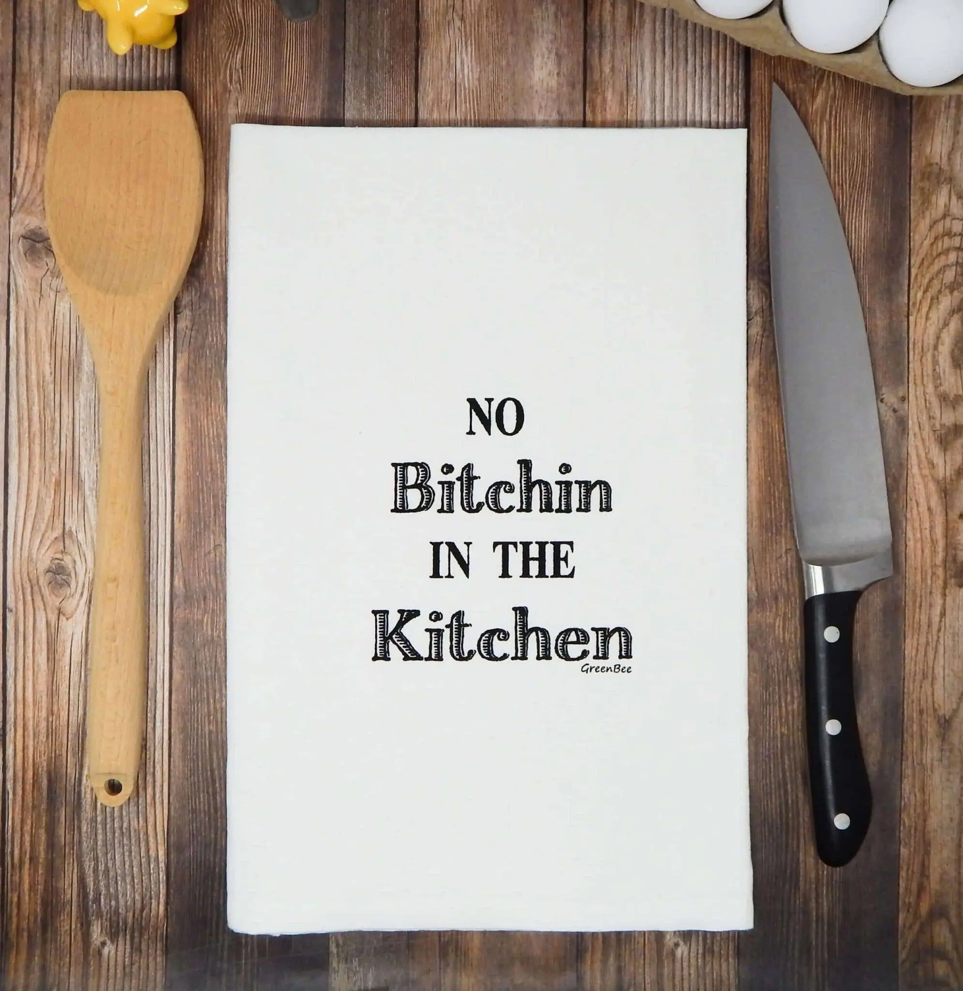 No Bitchin In Kitchen Towel | Tea Towels | Funny Dish Towels Green Bee Tea Towels