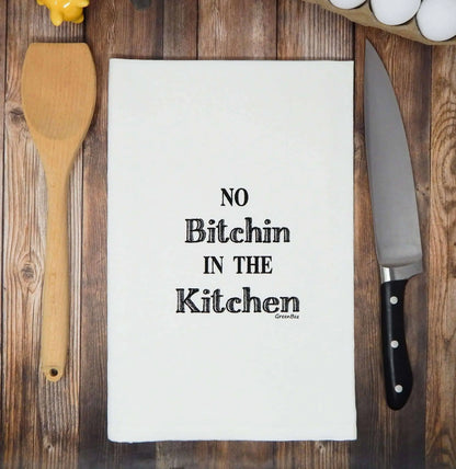 No Bitchin In Kitchen Towel | Tea Towels | Funny Dish Towels Green Bee Tea Towels