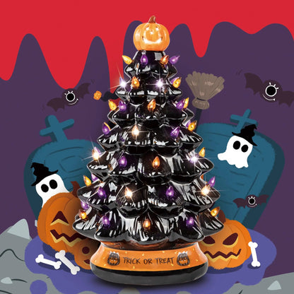 Black Ceramic Halloween Tree Decoration - 15-Inch RJ Legend