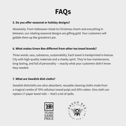 Poison Food Kitchen Towel | Tea Towels | Funny Dish Towels Green Bee Tea Towels