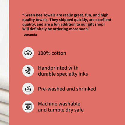 Christmas Cocktail Dish Towel | Tea Towels | Kitchen Towels Green Bee Tea Towels