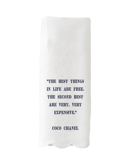 Scalloped Guest Towel - Best Things in Life Are Free Toss Designs