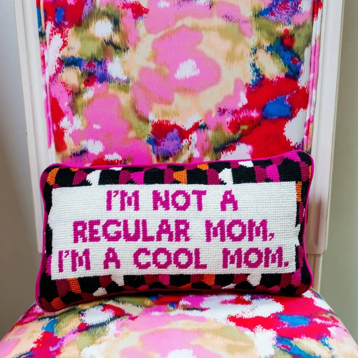 Cool Mom Needlepoint Pillow Furbish Studio