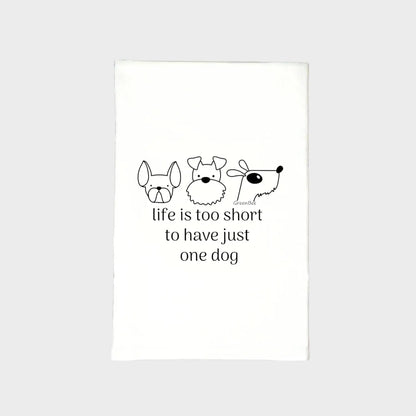 Short Life For One Dog Towel | Tea Towels | Pet Dish Towels Green Bee Tea Towels