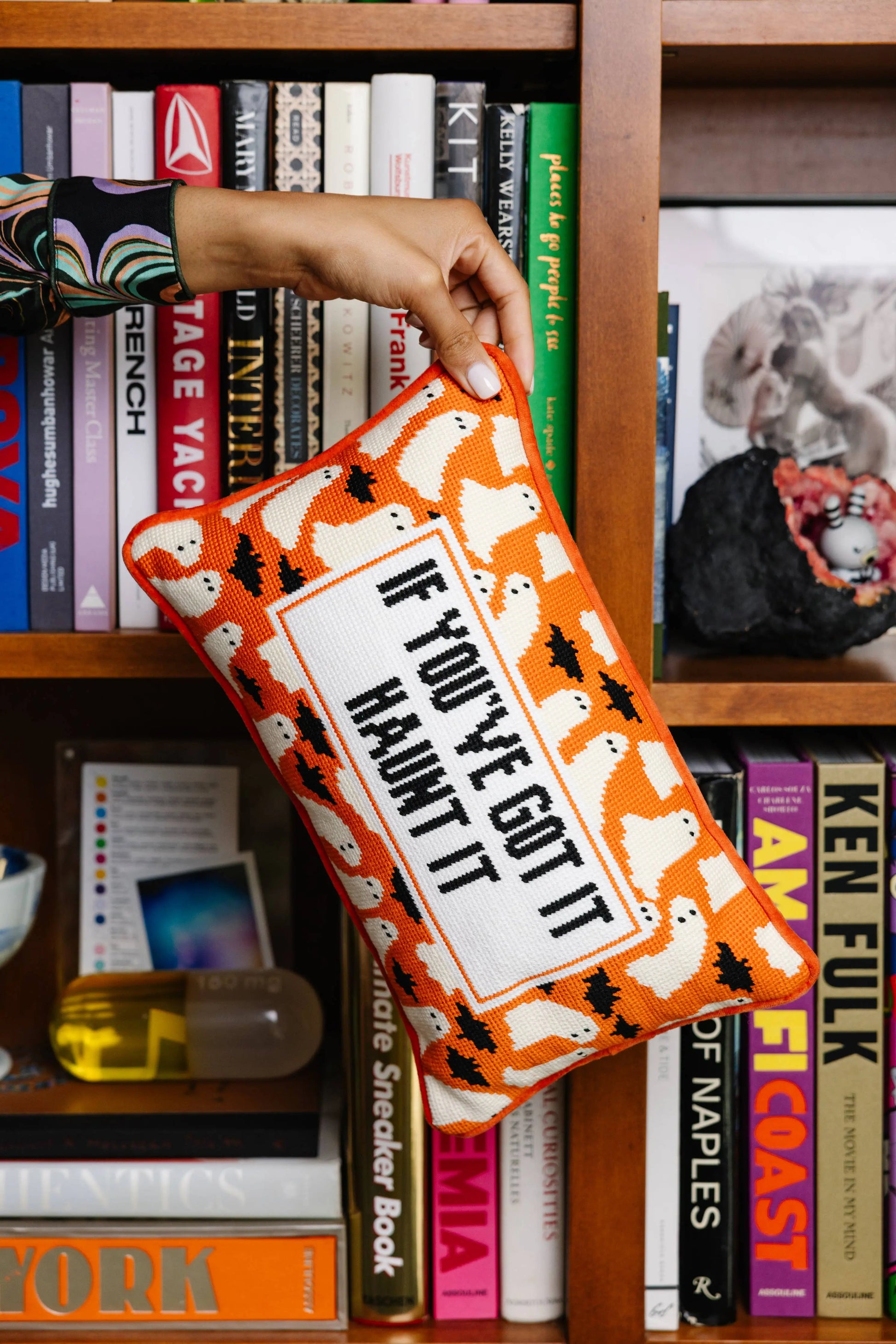 Haunt It Needlepoint Pillow Furbish Studio