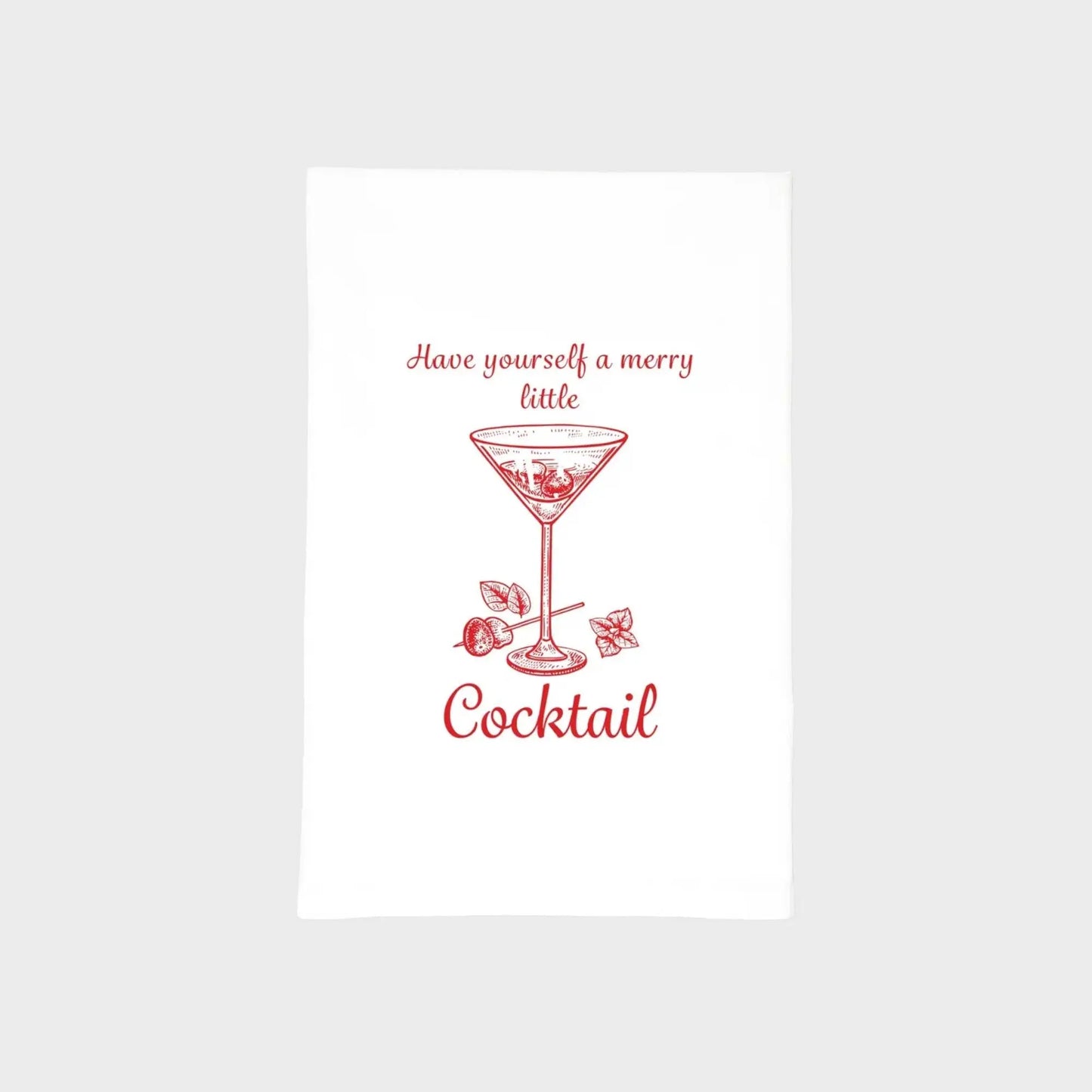 Christmas Cocktail Dish Towel | Tea Towels | Kitchen Towels Green Bee Tea Towels