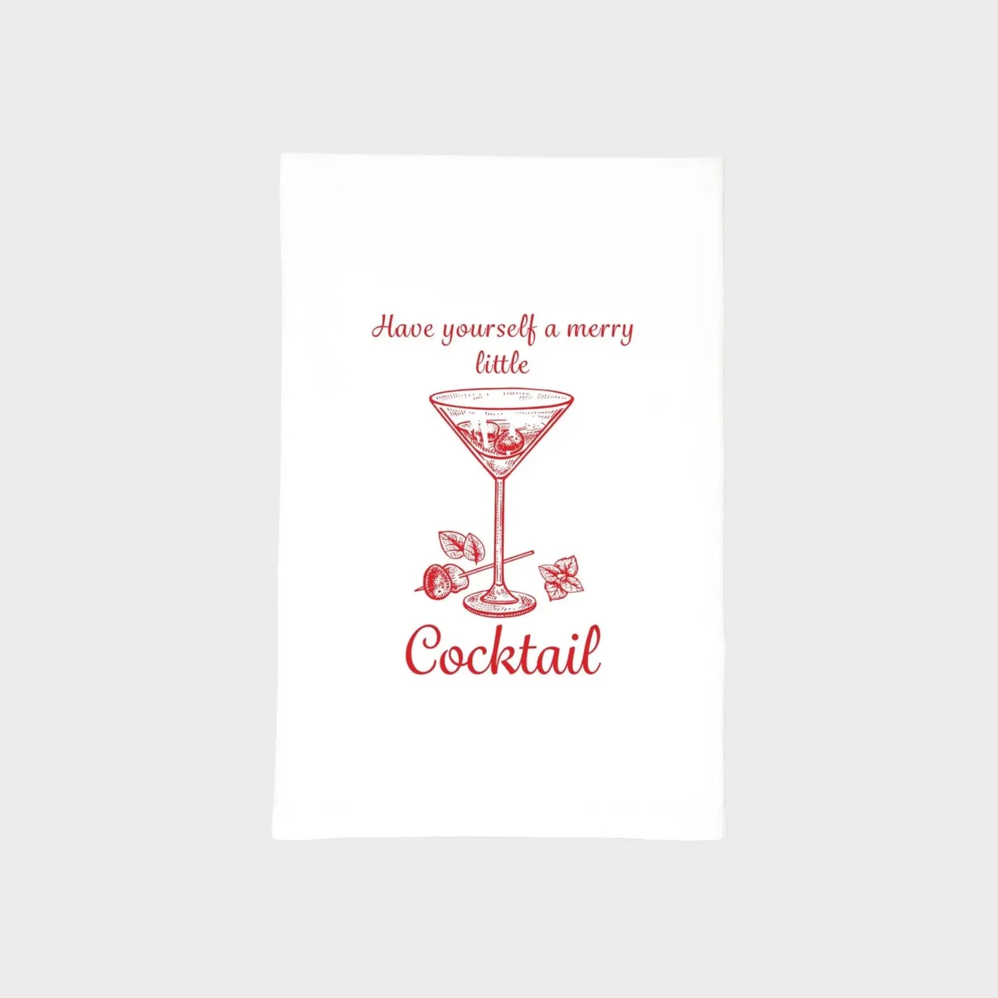 Christmas Cocktail Dish Towel | Tea Towels | Kitchen Towels Green Bee Tea Towels