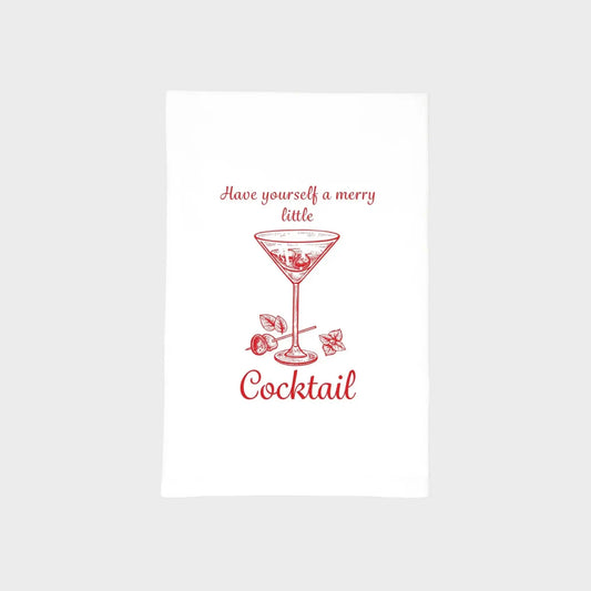 Christmas Cocktail Dish Towel | Tea Towels | Kitchen Towels Green Bee Tea Towels