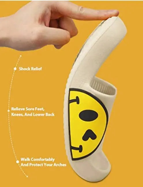 NON SLIP EVA COMFY HAPPY CLOUD SLIDES SLIPPERS  | 40SP001 JOSSLYN by wall to wall