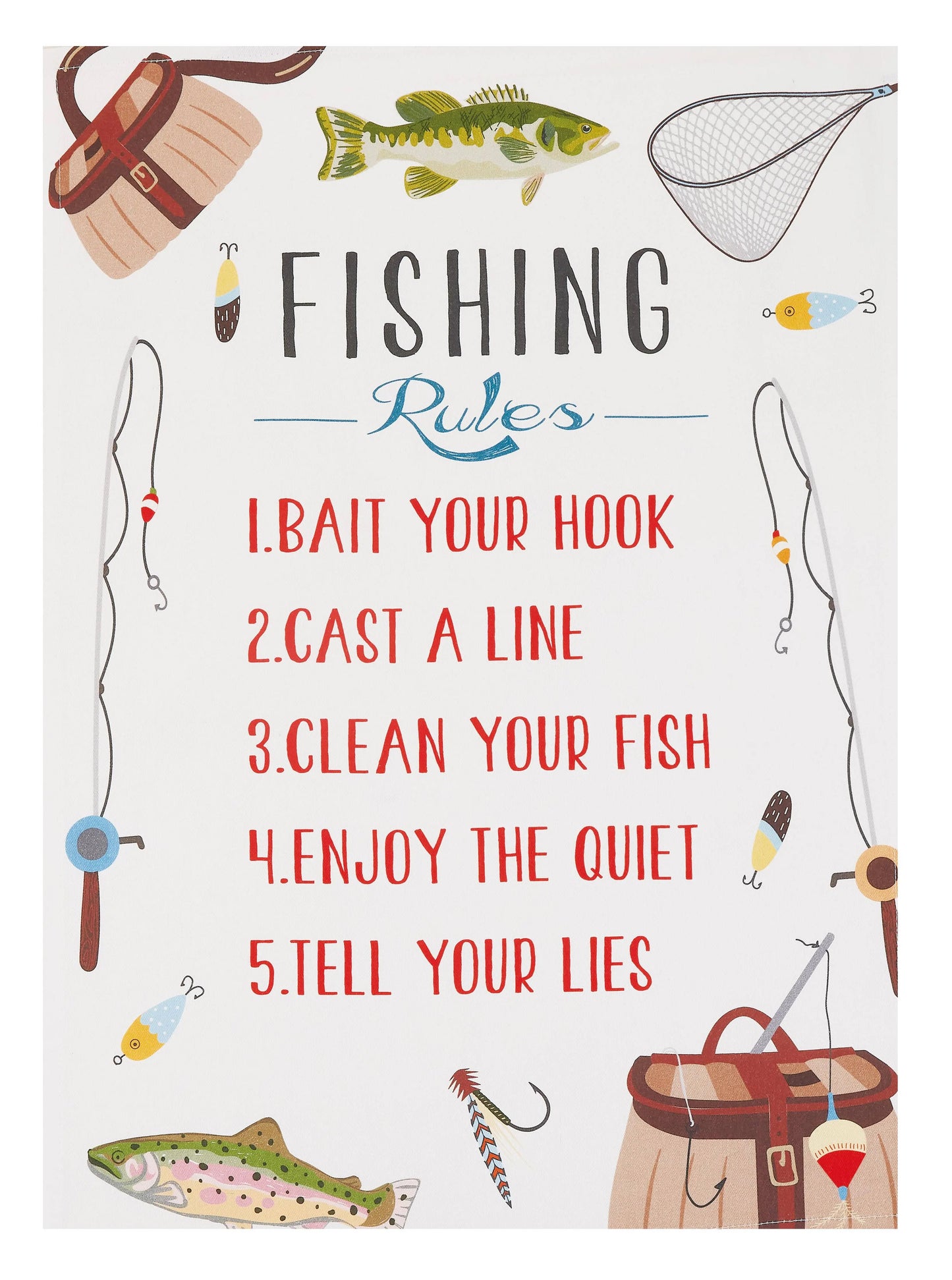 Fishing Rules Kitchen Towel Peking Handicraft