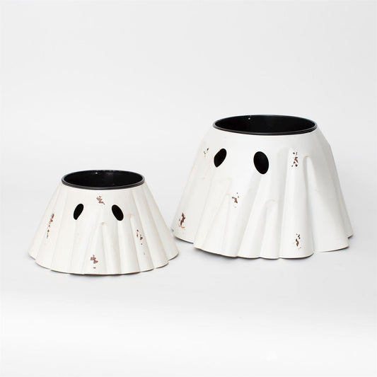Metal Ghost Planters - Set of 2