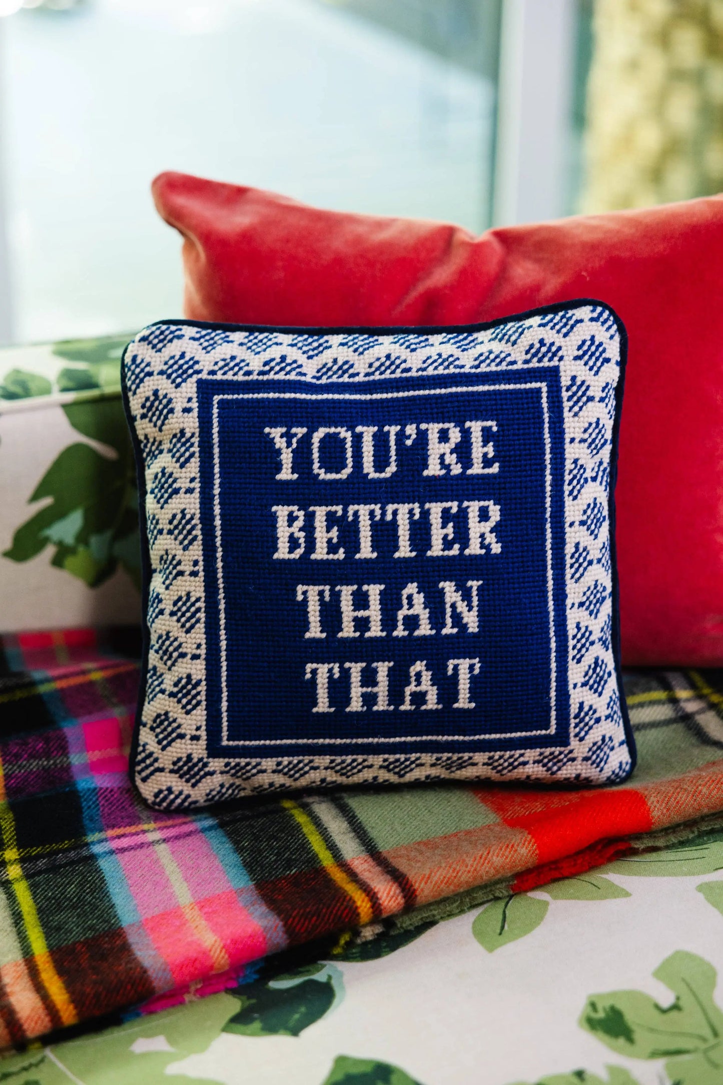 Better Than That Needlepoint Pillow Furbish Studio