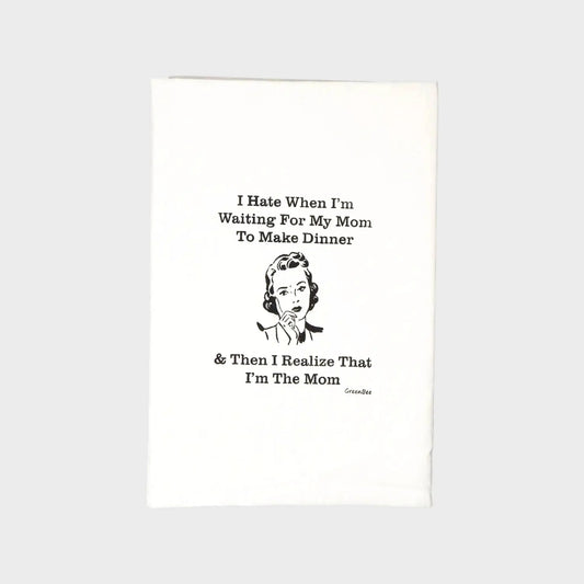 Mom Dinner Kitchen Towels | Tea Towels | Funny Dish Towels Green Bee Tea Towels
