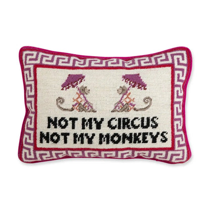 Not My Circus Needlepoint Pillow Furbish Studio