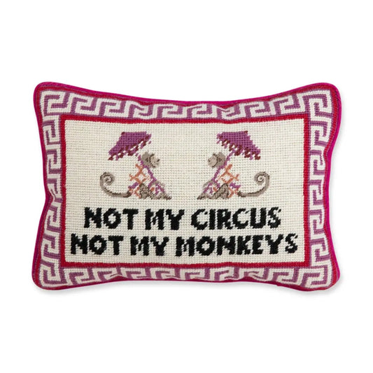 Not My Circus Needlepoint Pillow Furbish Studio