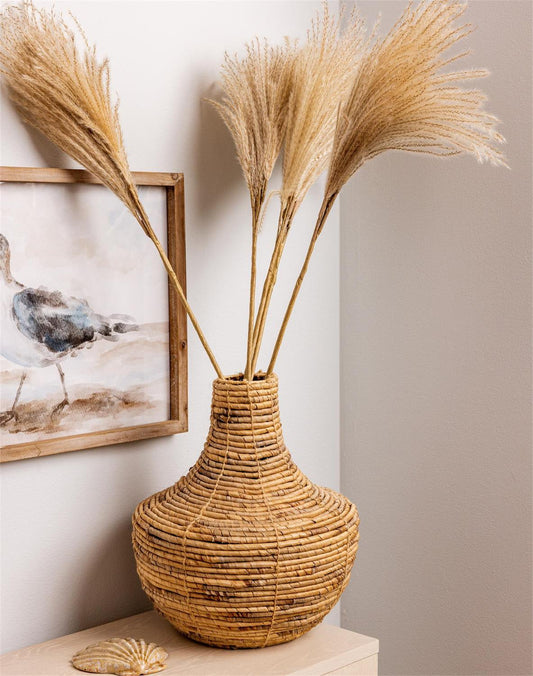 Vase - Coiled Natural Hyacinth Audrey's Home & Gift