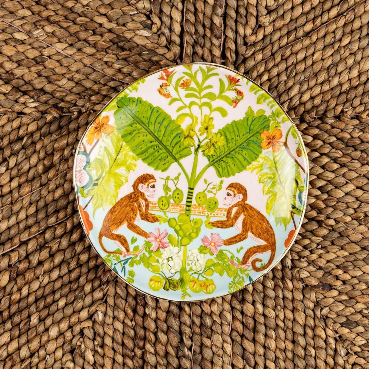 Plate - Monkey Business, Gold Rim