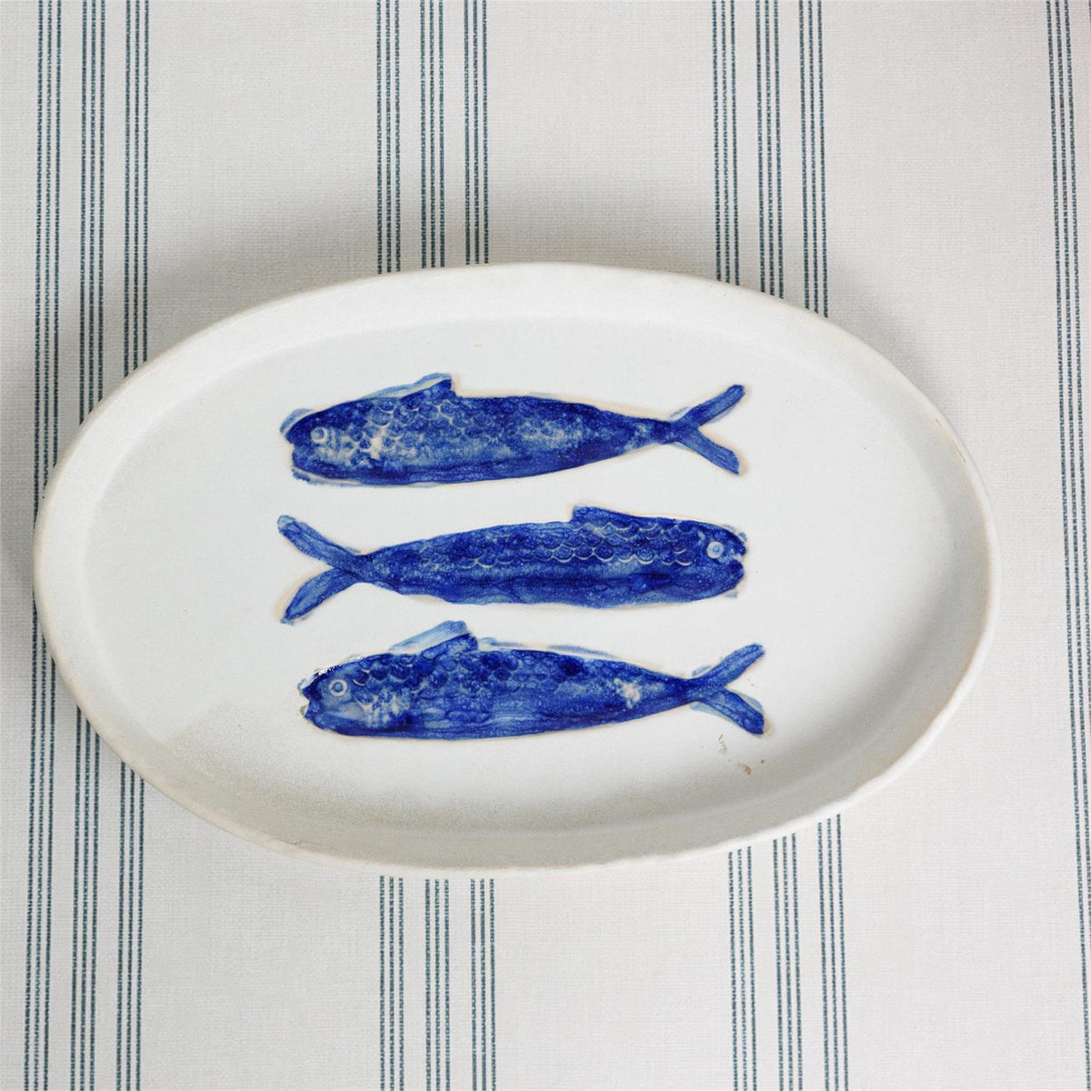 Platter - Hand Glazed Blue Fish