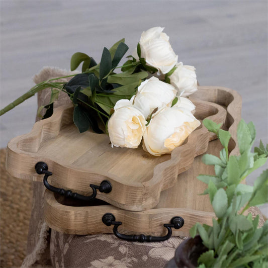 Trays - Scalloped Natural Wood Audrey's Home & Gift
