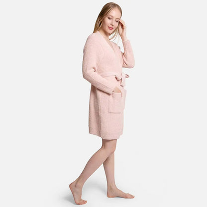 Solid Color Soft Robe with Happy Face Fashion City