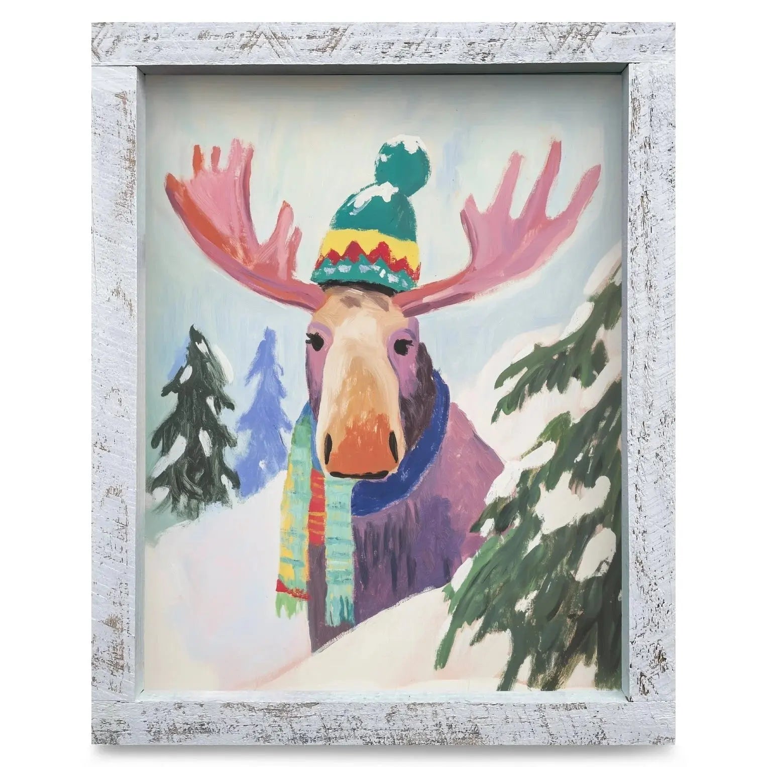The Cutest Moose | Real Wood Framed Wall Art Print - Carson's She Shed