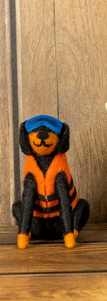 Felted Wool Fishing Dog Ornaments Carson's She Shed