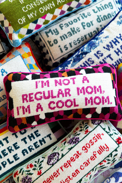 Cool Mom Needlepoint Pillow Furbish Studio