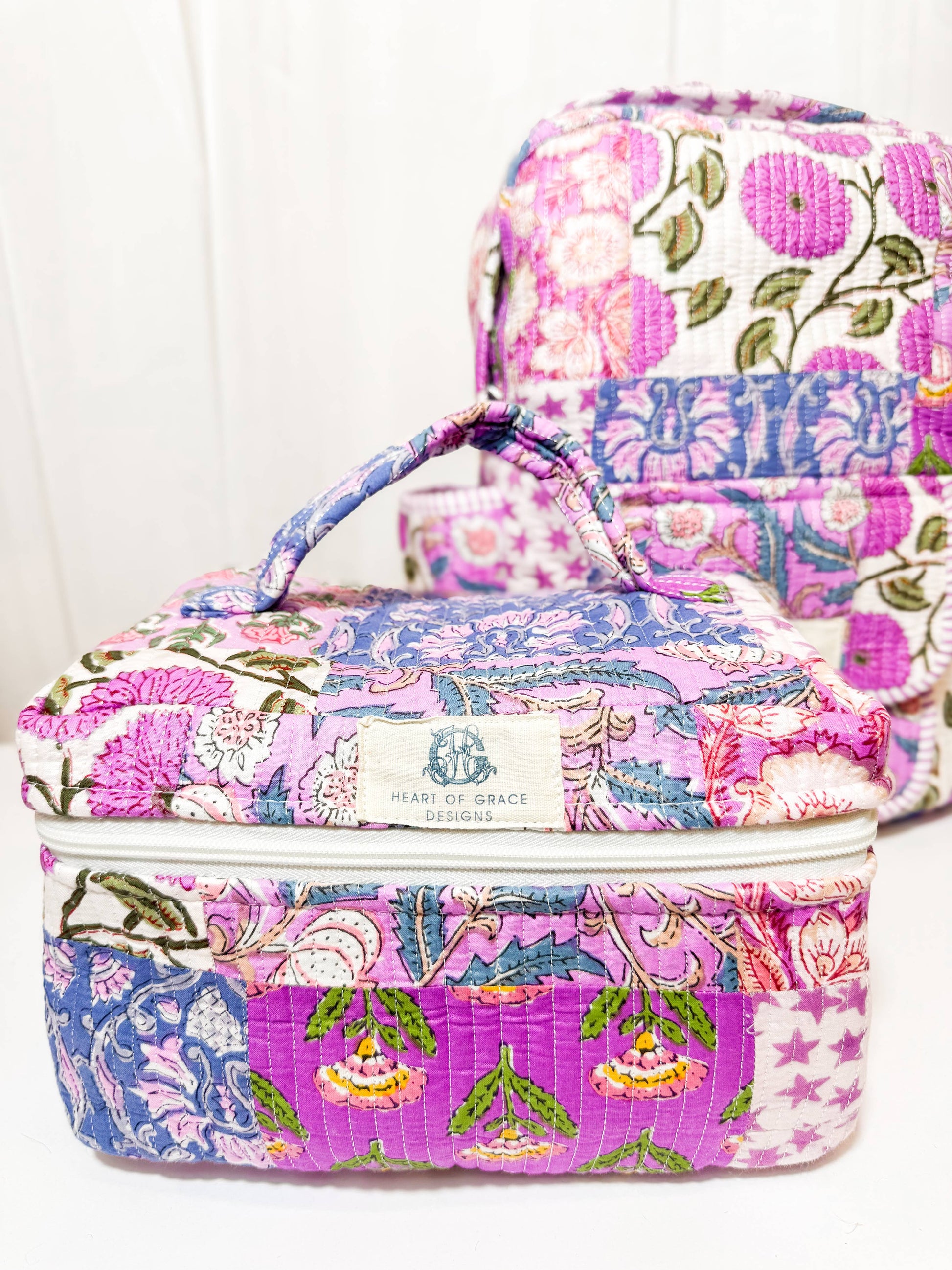 Quilted Cosmetic Bags Set of 3 Carson's She Shed