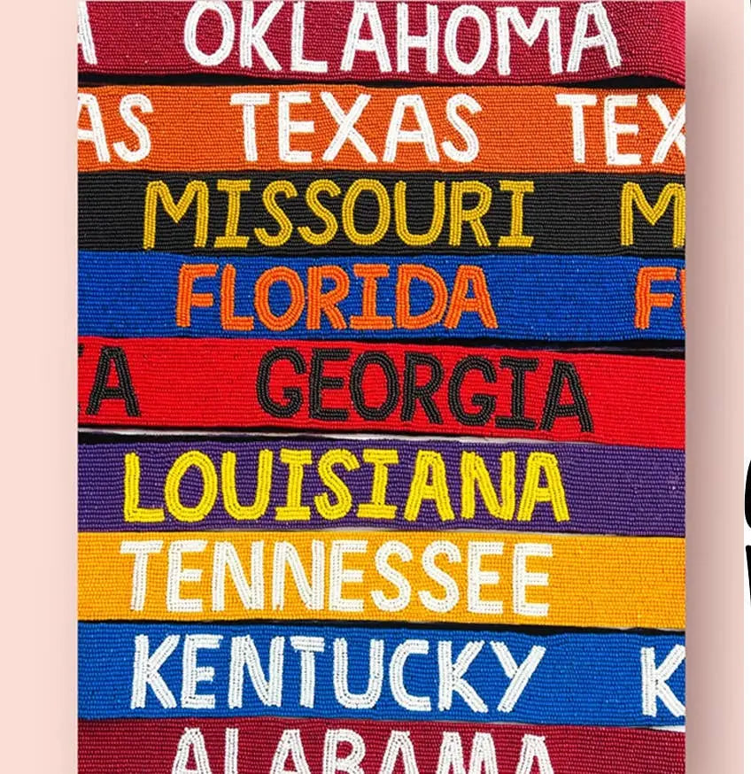Game Day Beaded Straps : Purple tiger Queens Designs
