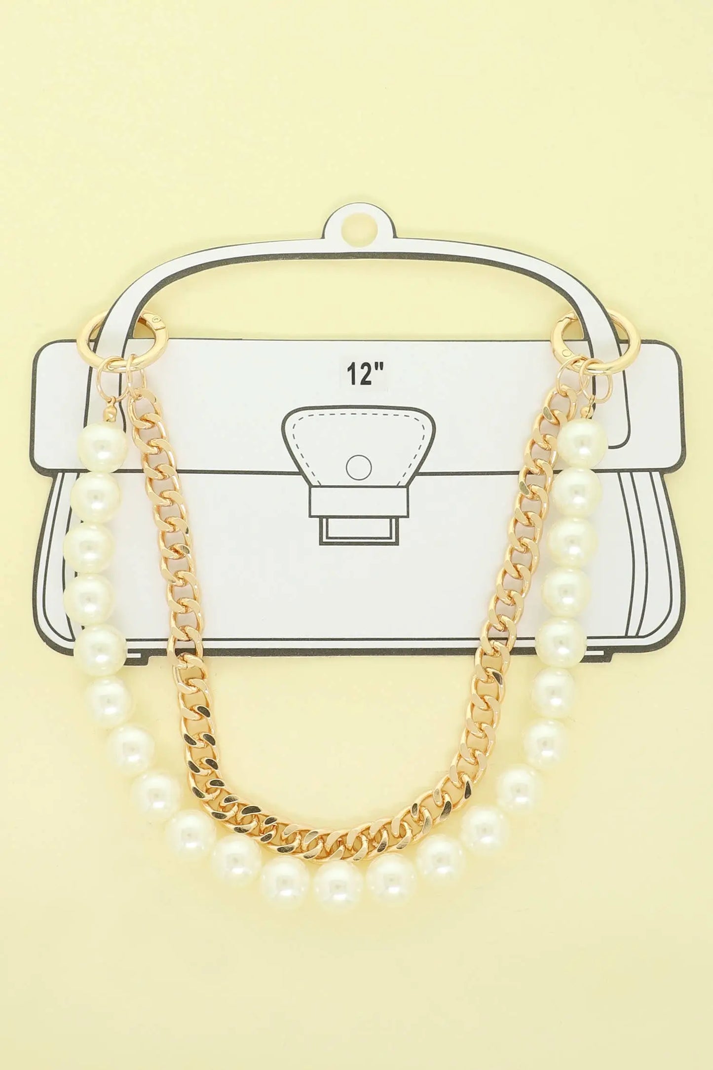 Dual-Strand Pearl and Curb Bag Chain SP Sophia Collection