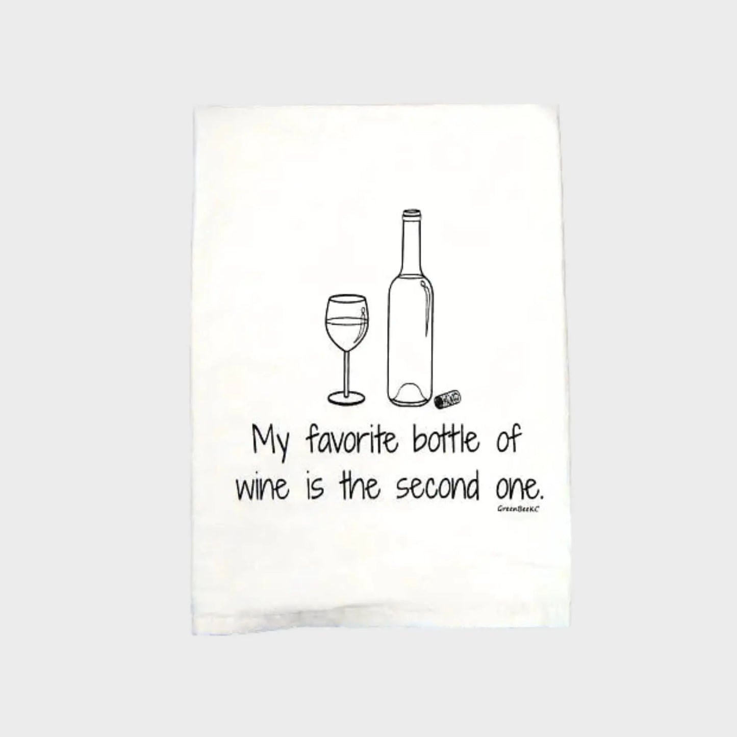 Favorite Wine Kitchen Towel | Tea Towels | Funny Dish Towels Green Bee Tea Towels