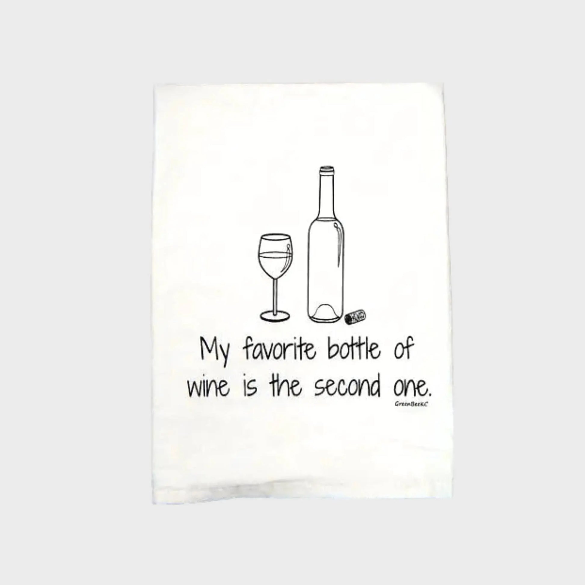 Favorite Wine Kitchen Towel | Tea Towels | Funny Dish Towels Green Bee Tea Towels