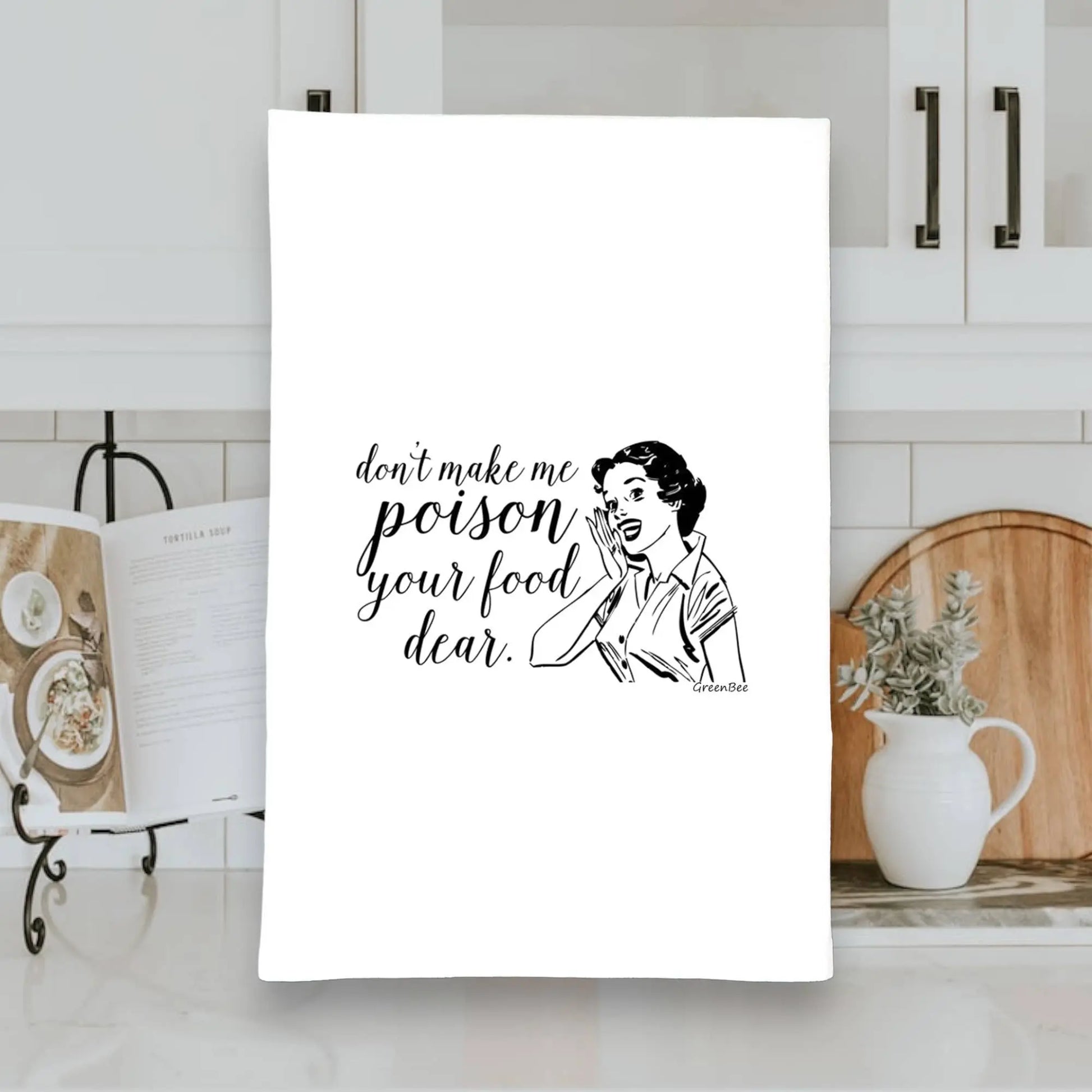 Poison Food Kitchen Towel | Tea Towels | Funny Dish Towels Green Bee Tea Towels