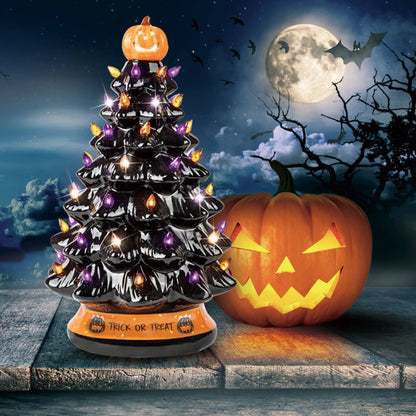 Black Ceramic Halloween Tree Decoration - 15-Inch RJ Legend
