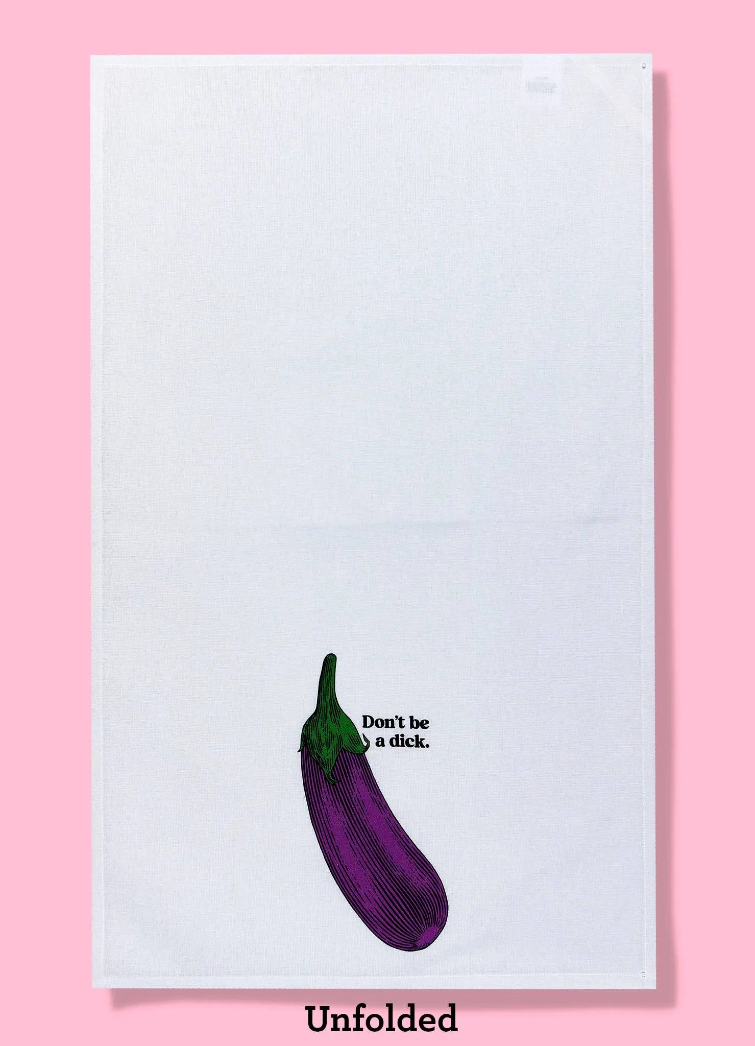 Don't Be A Dick dishtowel kitchen towel | eggplant retro Bad Grandma Designs