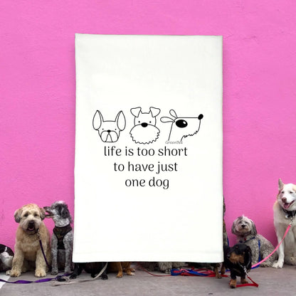 Short Life For One Dog Towel | Tea Towels | Pet Dish Towels Green Bee Tea Towels
