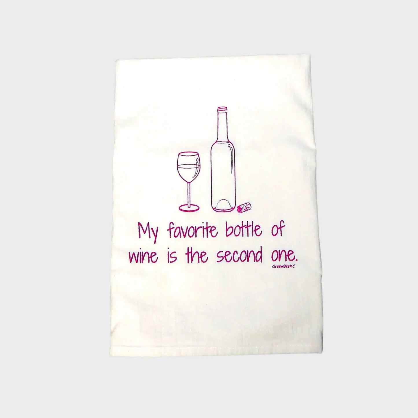 Favorite Wine Kitchen Towel | Tea Towels | Funny Dish Towels Green Bee Tea Towels