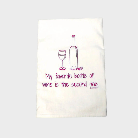 Favorite Wine Kitchen Towel | Tea Towels | Funny Dish Towels Green Bee Tea Towels