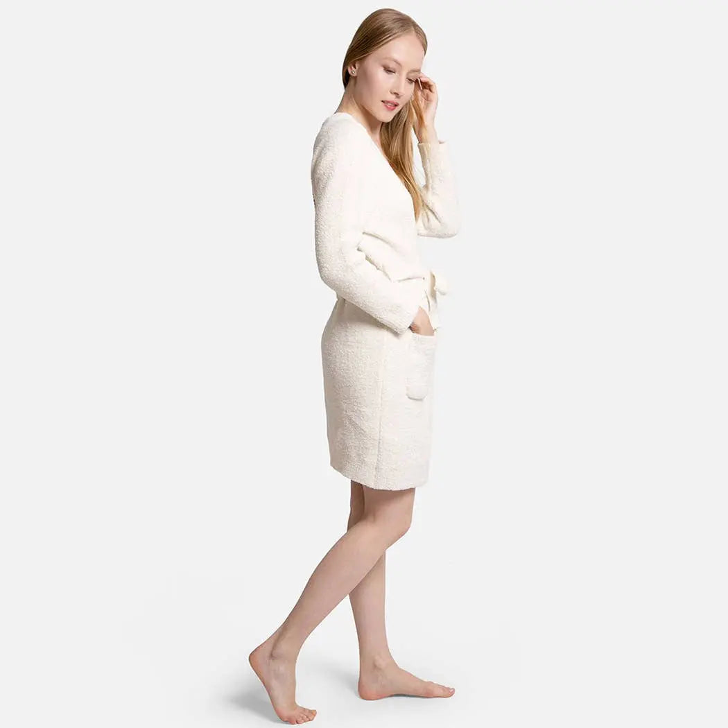 Solid Color Soft Robe with Happy Face Fashion City