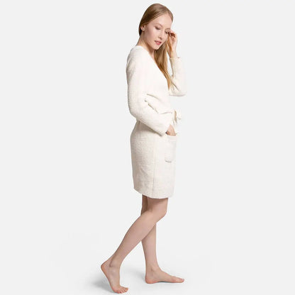 Solid Color Soft Robe with Happy Face Fashion City