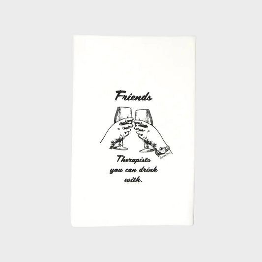 Friend Therapist Dish Towel | Tea Towels | Kitchen Towels Green Bee Tea Towels